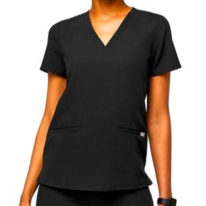 Figs casma three-pocket scrub top in Black